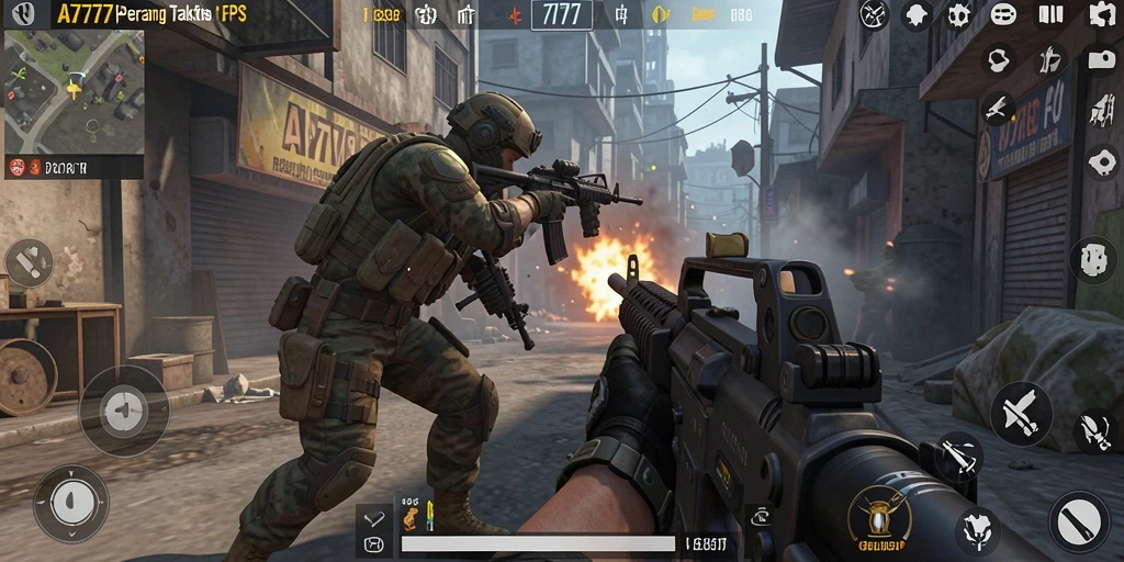 Gameplay A7777 yang seru dan mendebarkan dalam aksi FPS.