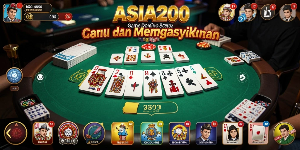 Screenshot ASIA200 menampilkan gameplay seru domino antara pemain.