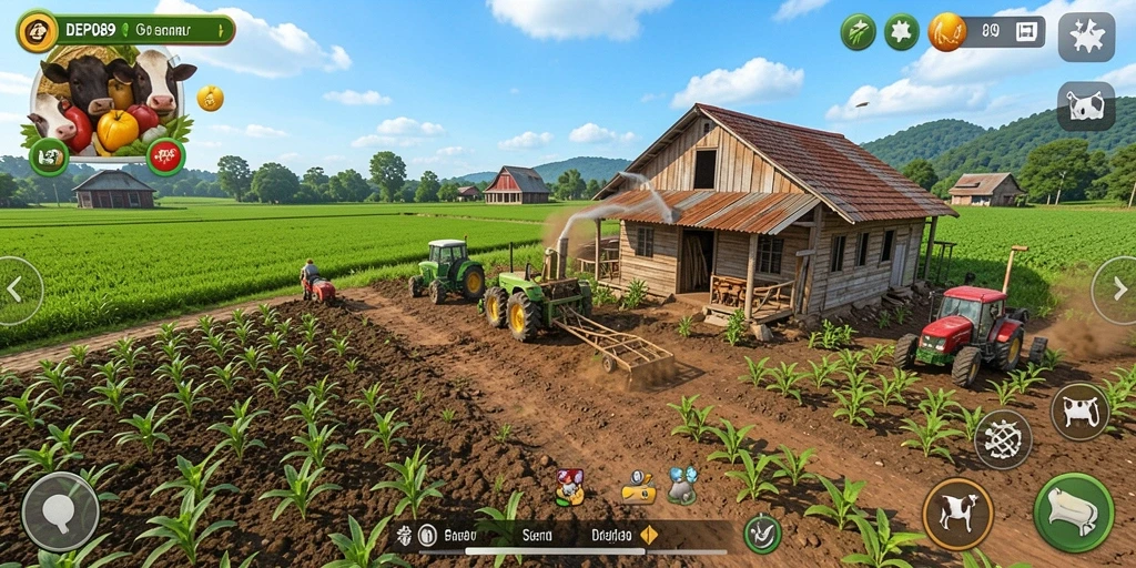 Screenshot DEPO89 menampilkan gameplay seru bertani.