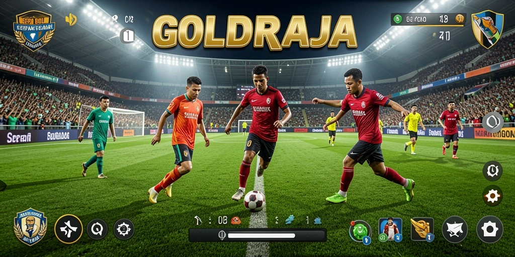 Tangkapan layar <strong>GOLDRAJA</strong> saat pertandingan intens di lapangan.