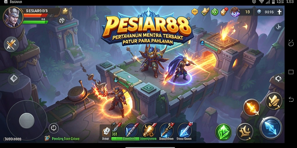Tampilan gameplay yang memukau di PESIAR88, menantang pertahanan Anda.