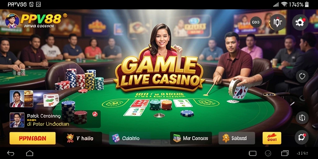 Screenshot PPV88 menunjukkan momen seru dari permainan Live Casino.
