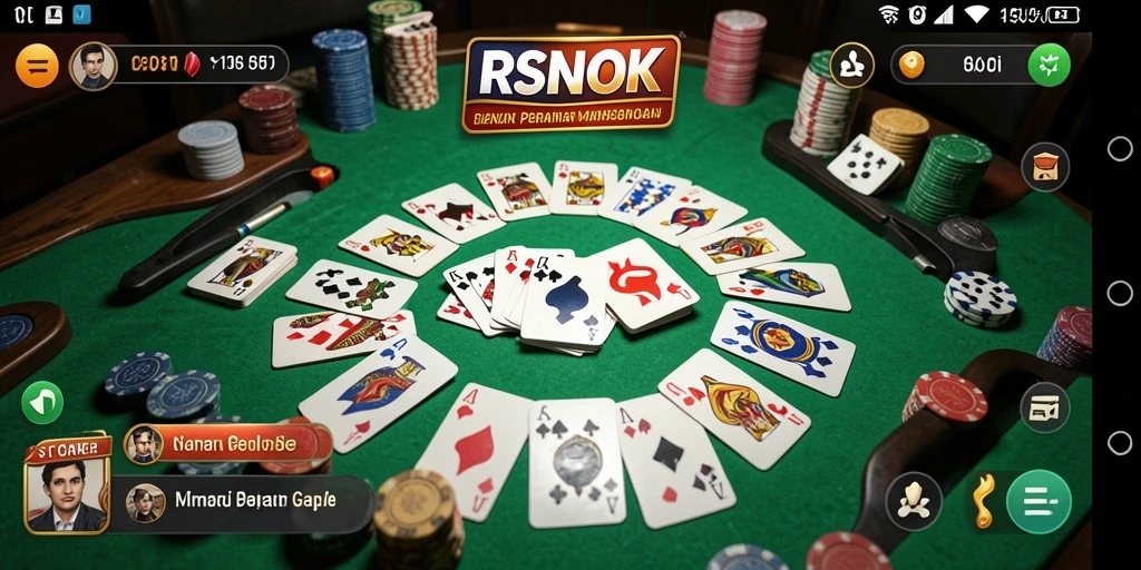 Screenshot utama menampilkan gameplay seru Gaple di RSNOK.